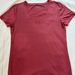Athleta Short Sleeve Tunic T-shirt, Burgundy, S